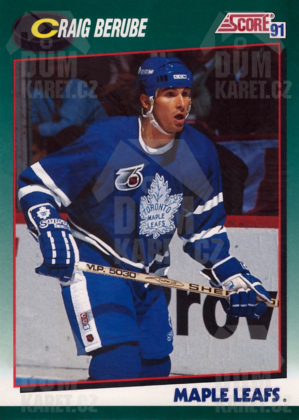 Craig Berube - 1991/92 Score Hockey - Green - #28T