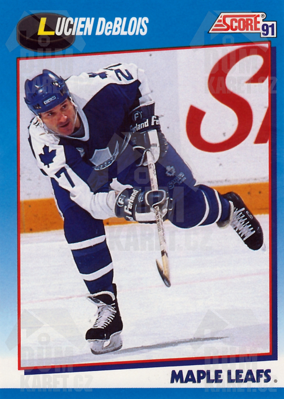 Lucien DeBlois - 1991/92 Score Hockey - Blue - #395
