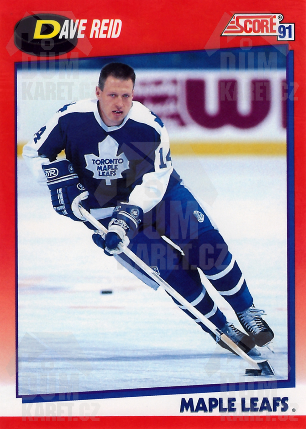 Dave Reid - 1991/92 Score Hockey - Red - #173