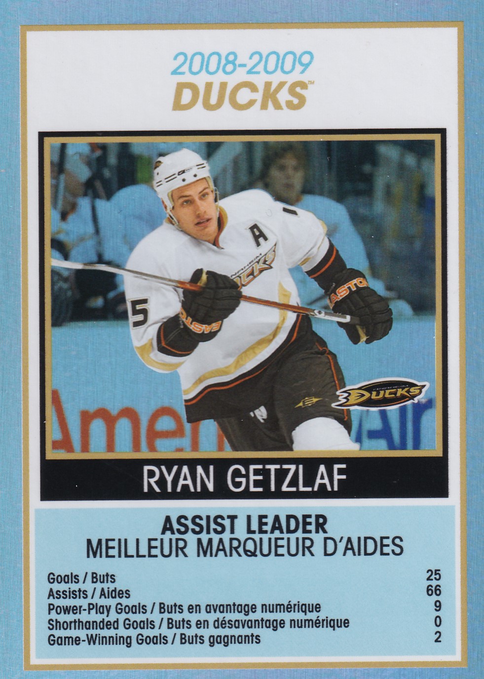 Ryan Getzlaf - 2009/10 O-Pee-Chee Hockey - Team Checklist - #TC1
