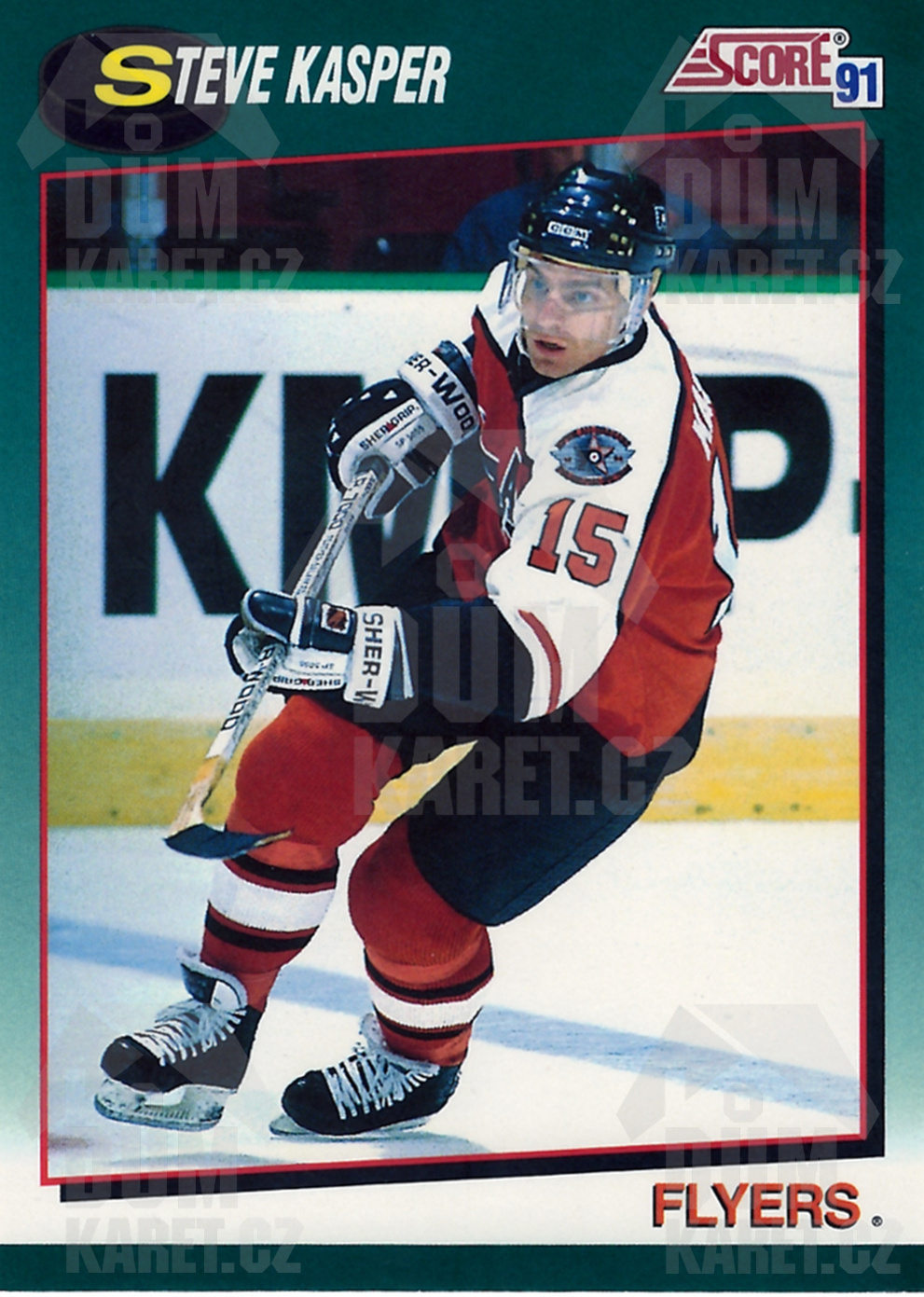 Steve Kasper - 1991/92 Score Hockey - Green - #24T