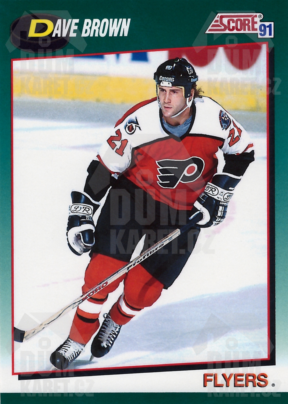 Dave Brown - 1991/92 Score Hockey - Green - #84T