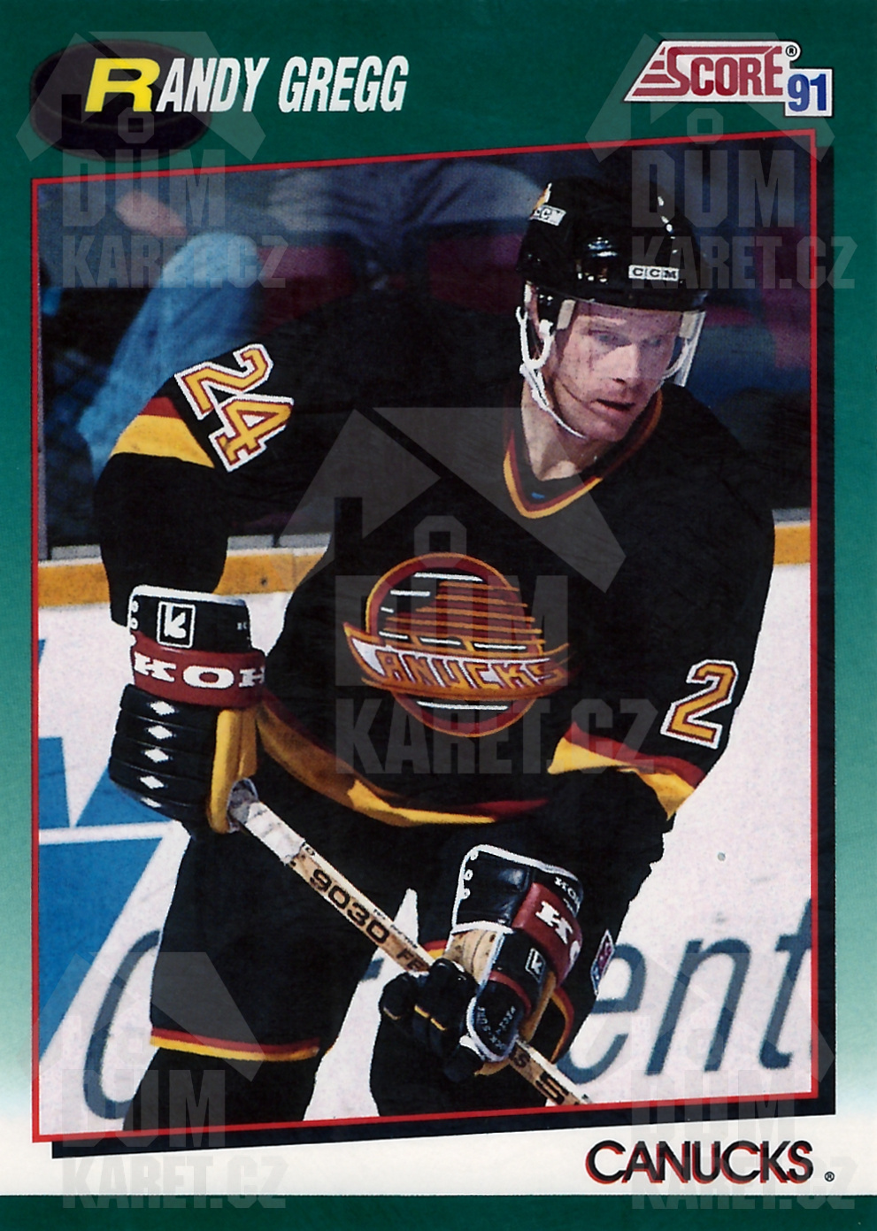 Randy Gregg - 1991/92 Score Hockey - Green - #48T