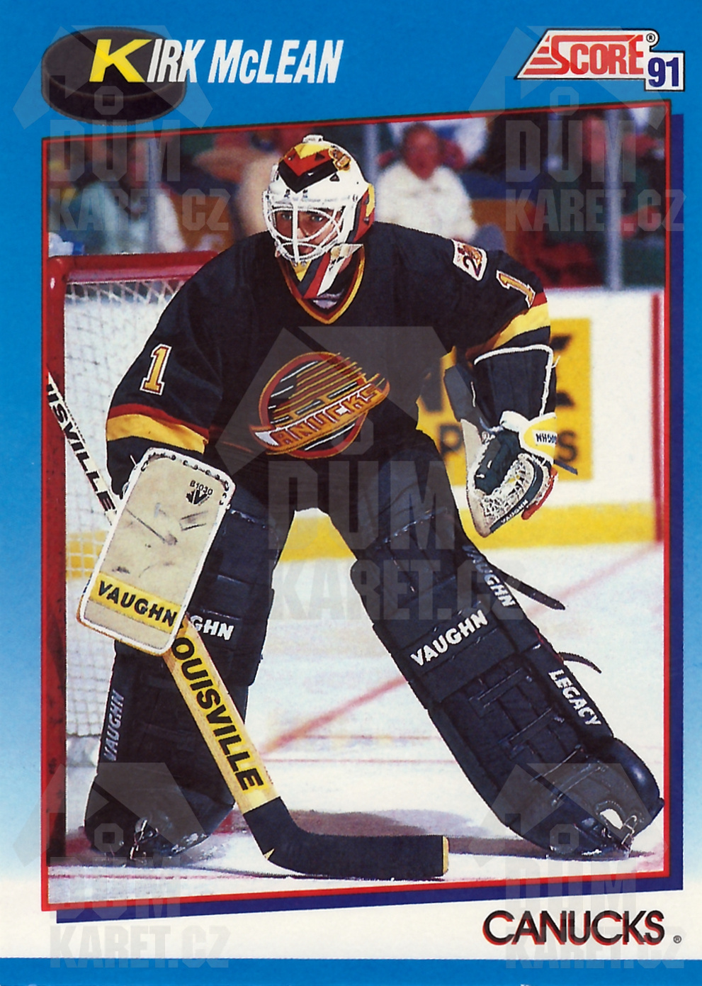 Kirk McLean - 1991/92 Score Hockey - Blue - #481