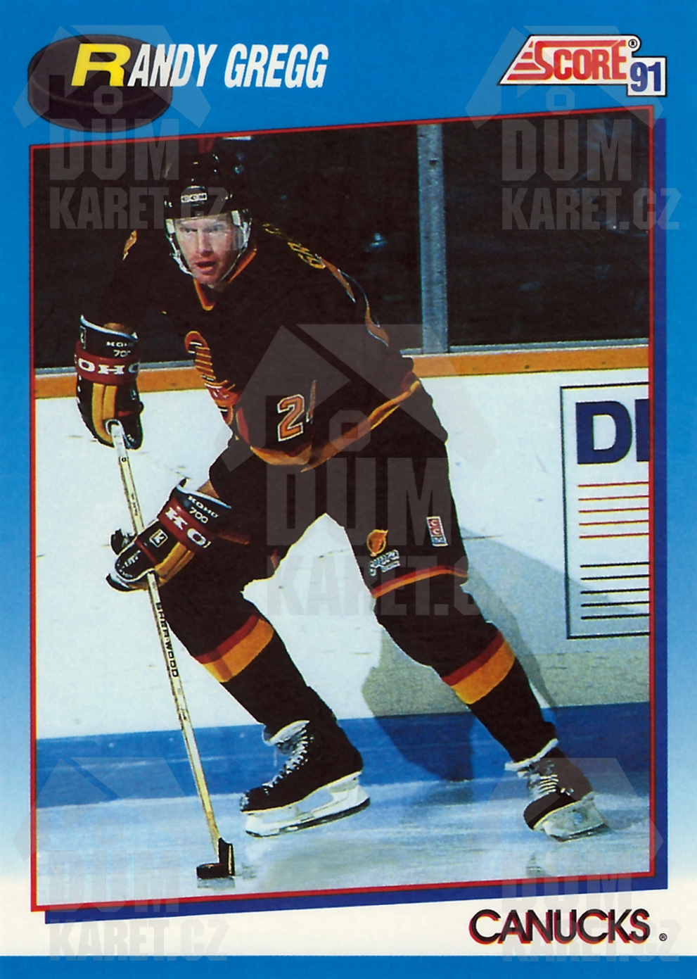 Randy Gregg - 1991/92 Score Hockey - Blue - #598