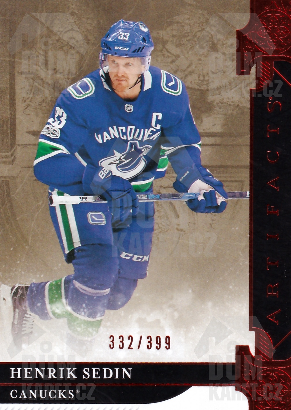 Henrik Sedin - 2019/20 Artifacts Hockey - Ruby /399 - #154