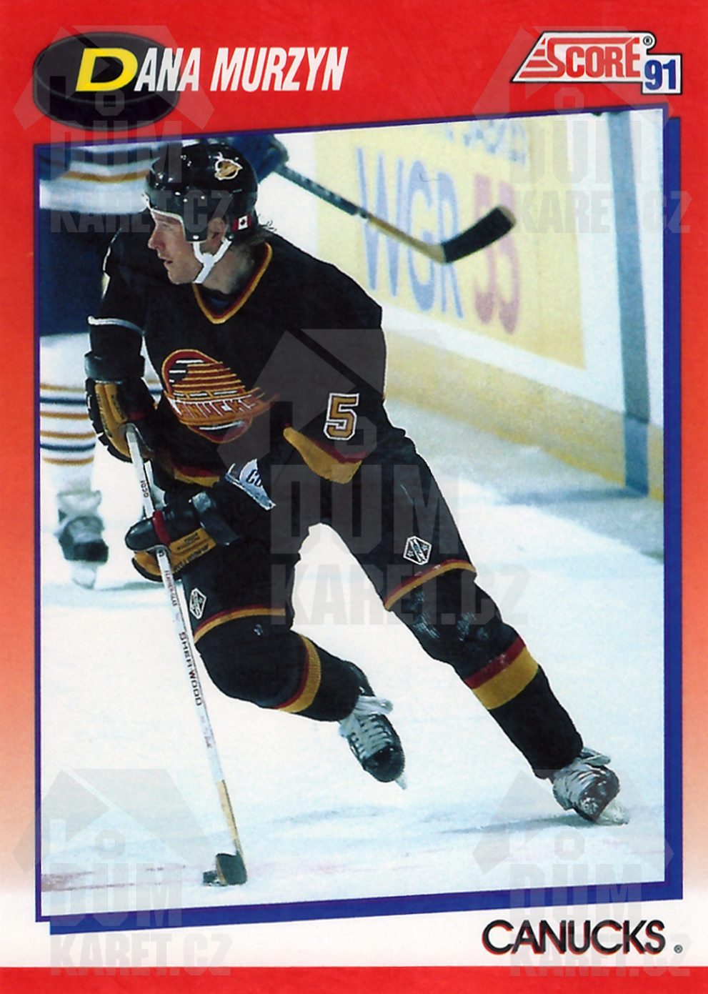 Dana Murzyn - 1991/92 Score Hockey - Red - #231