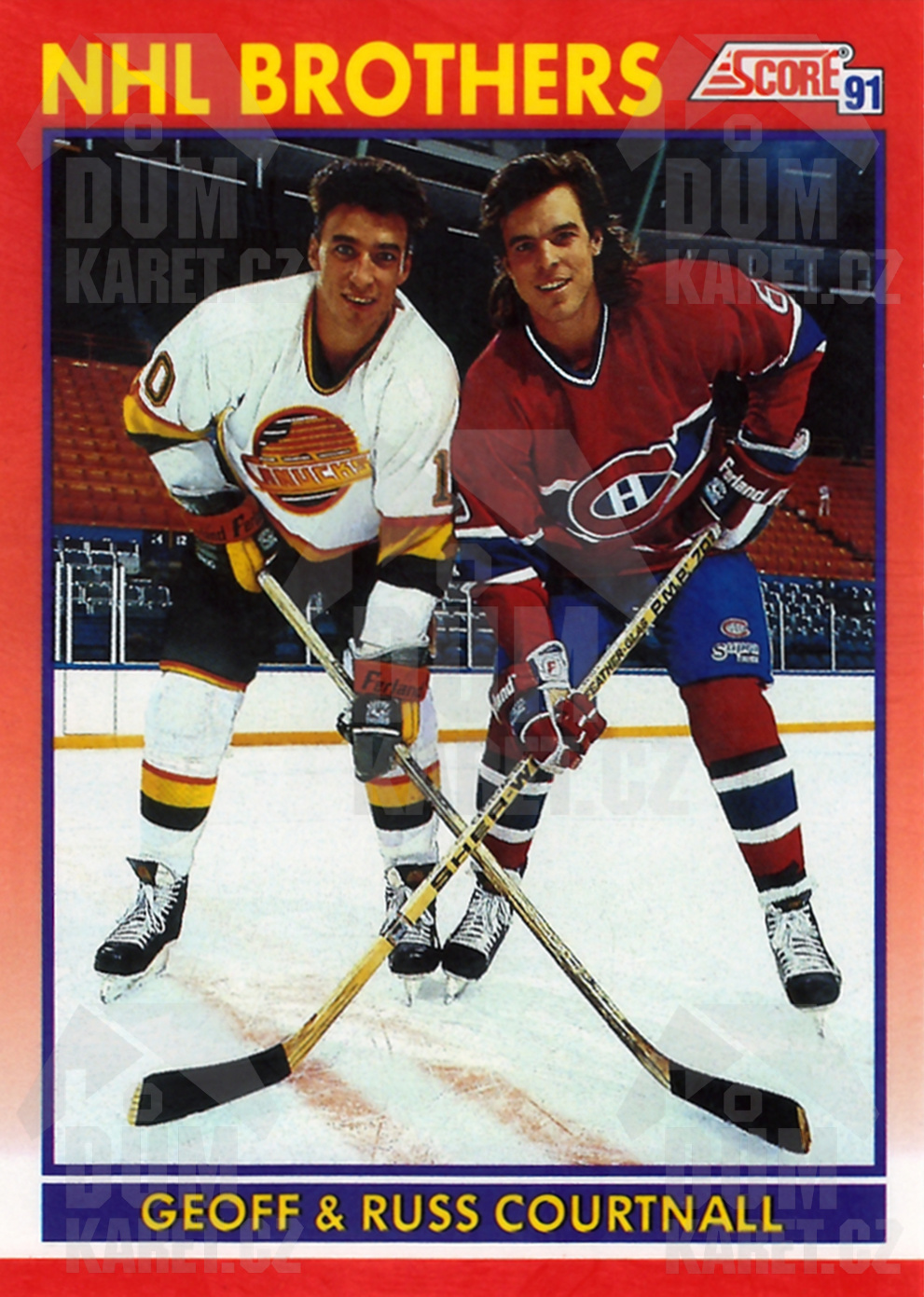 Geoff & Russ Courtnall - 1991/92 Score Hockey - Red - NHL Brothers - #270