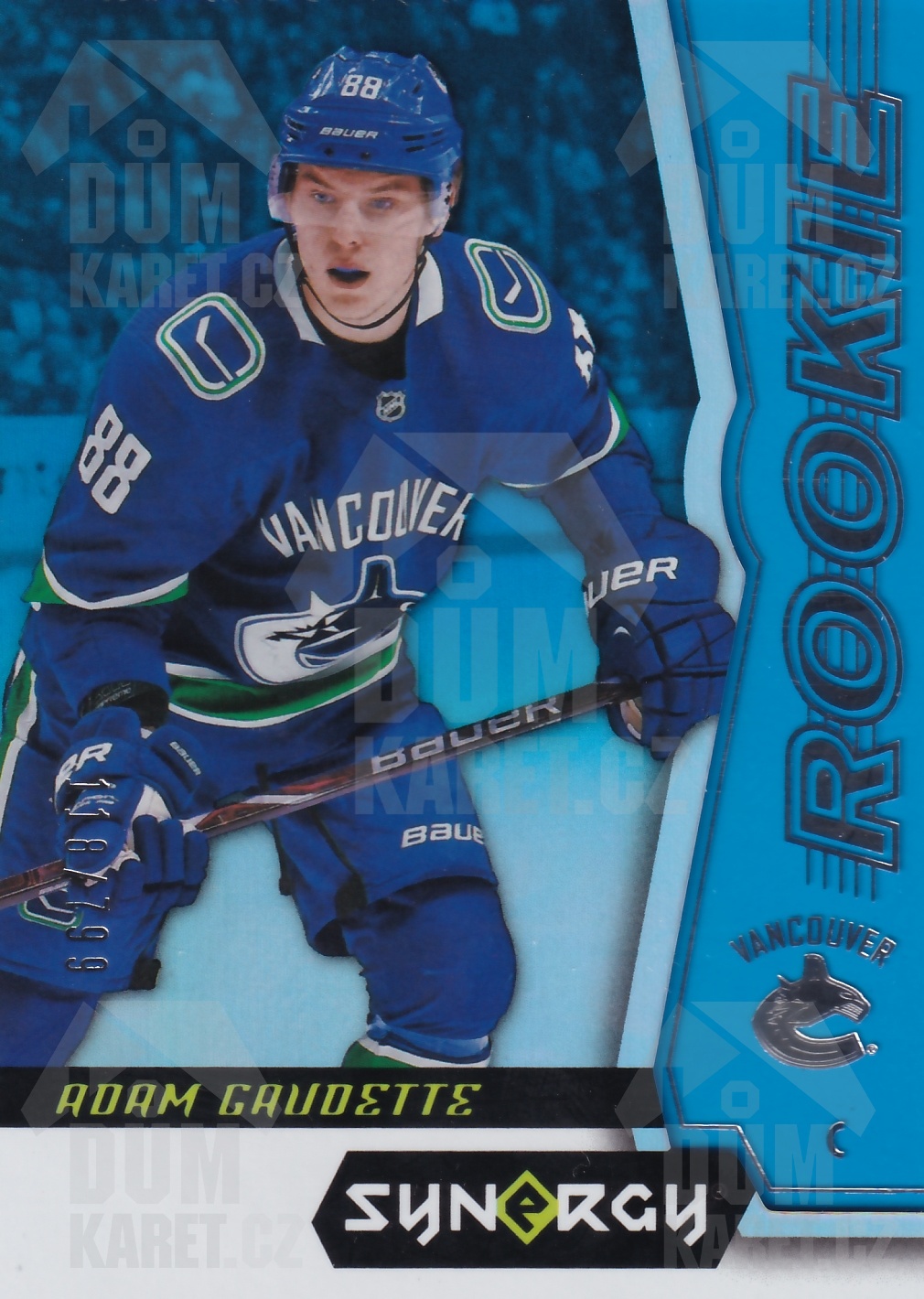 Adam Gaudette - 2018/19 UD Synergy Hockey - Blue - RC - #51
