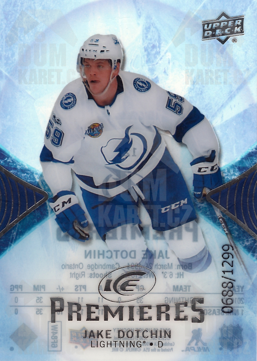 Jake Dotchin - 2017/18 UD Ice Hockey - Premieres RC /1299 - #129
