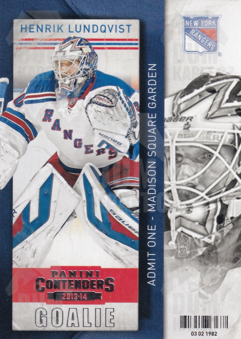 Henrik Lundqvist - 2013/14 Panini Contenders - #73