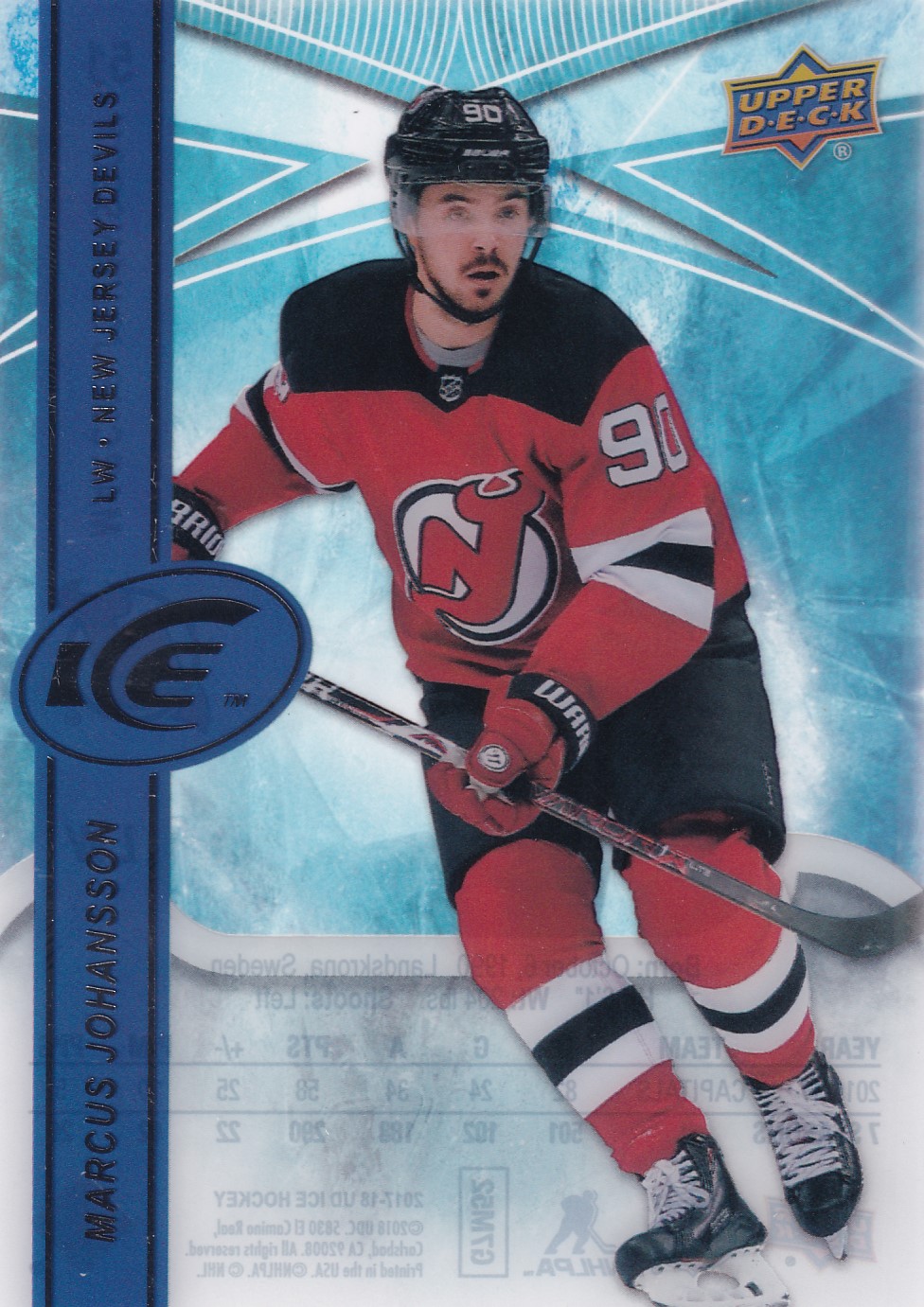 Marcus Johansson - 2017/18 UD Ice Hockey - #51