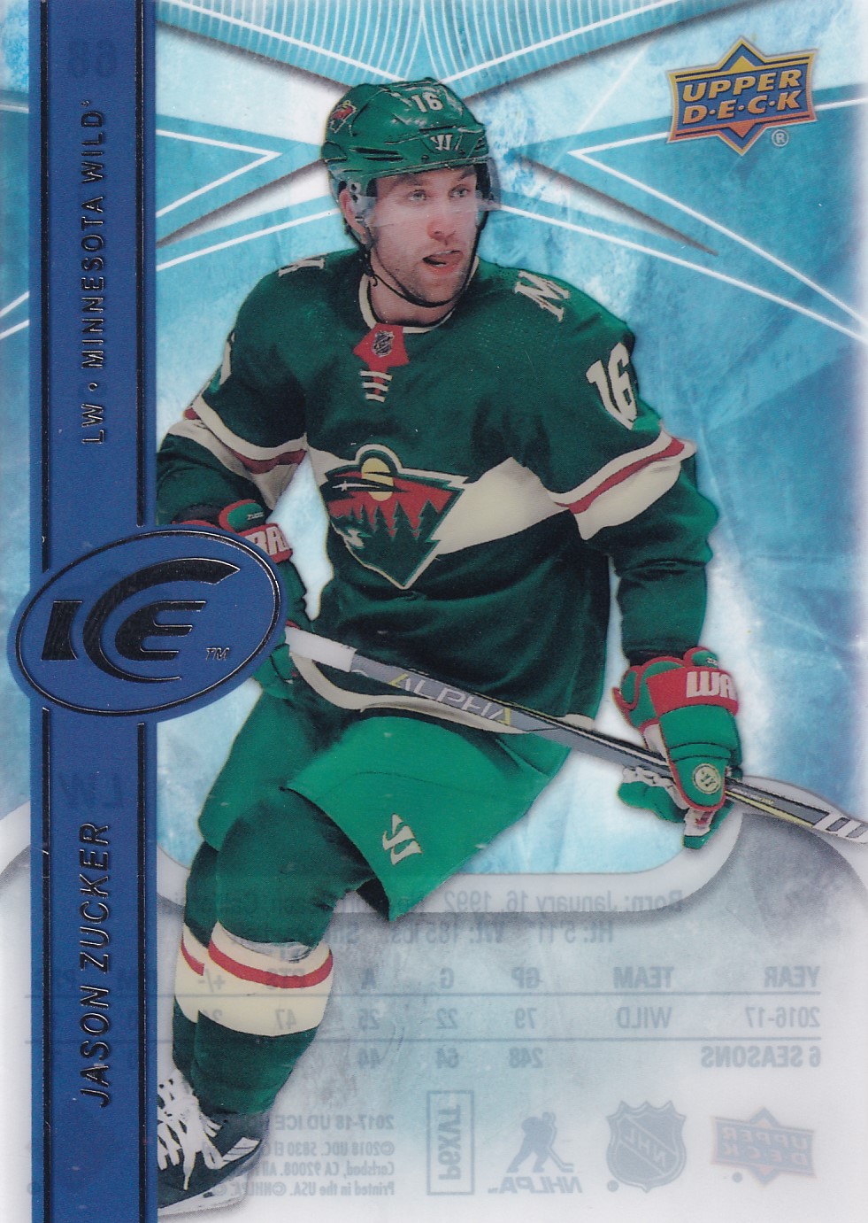 Jason Zucker - 2017/18 UD Ice Hockey - #68