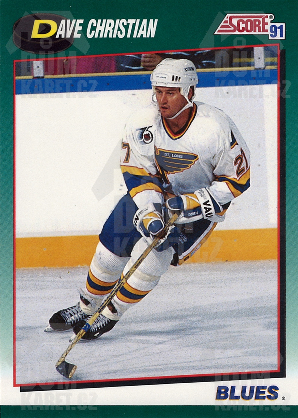 Dave Christian - 1991/92 Score Hockey - Green - #39T