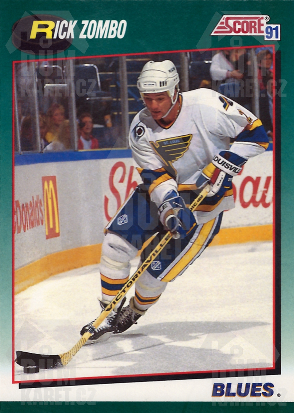 Rick Zombo - 1991/92 Score Hockey - Green - #60T