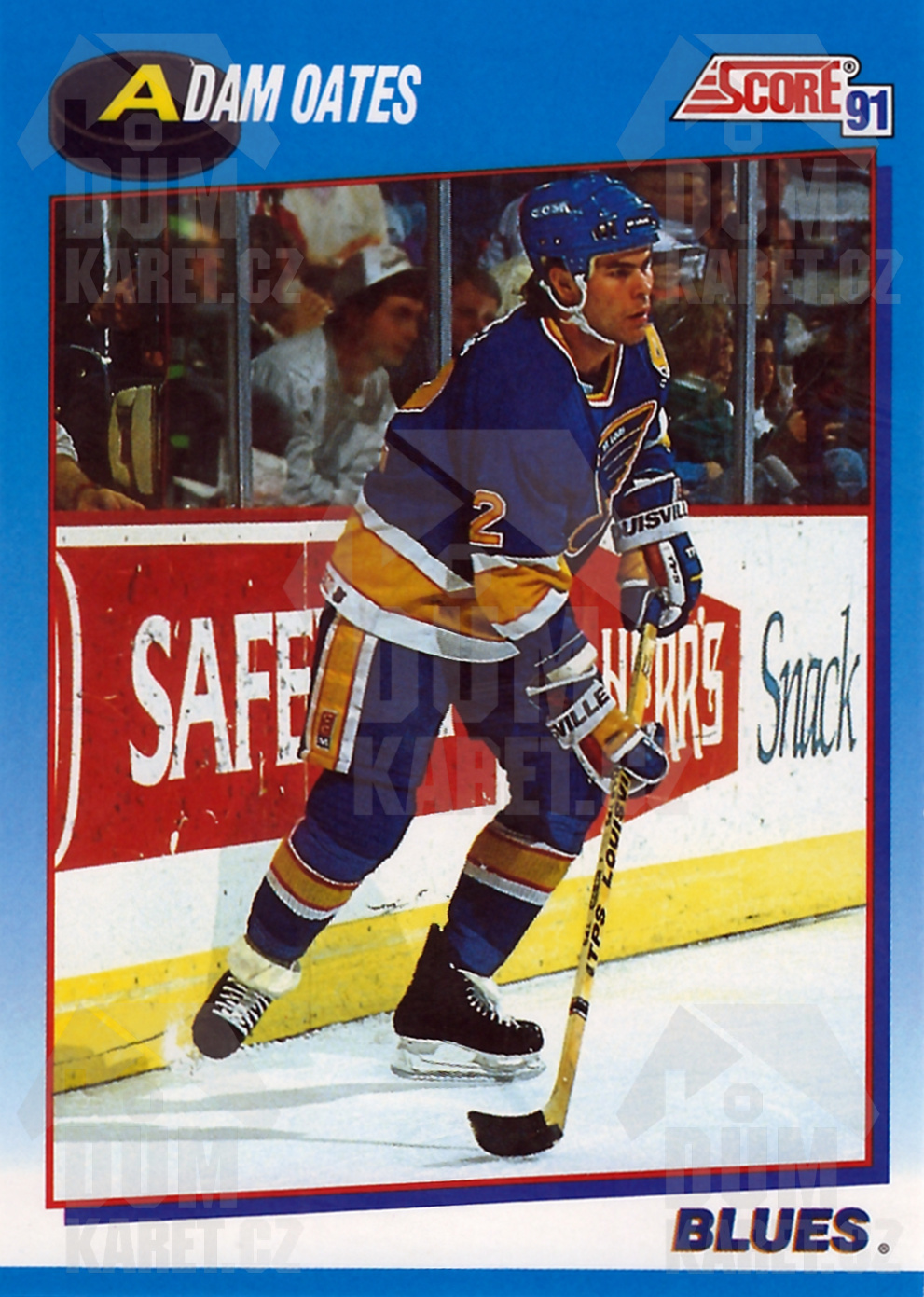 Adam Oates - 1991/92 Score Hockey - Blue - #458