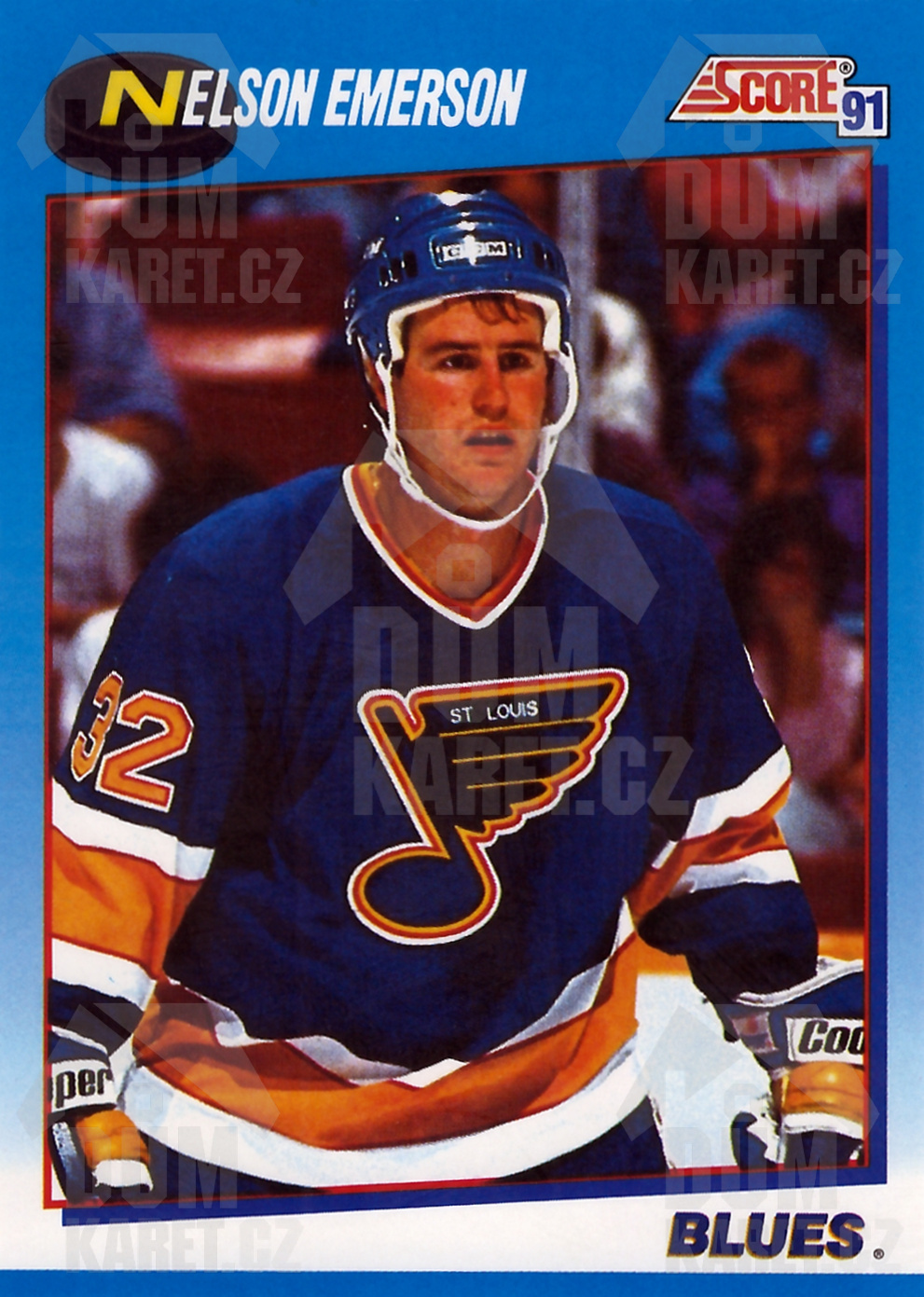 Nelson Emerson - 1991/92 Score Hockey - Blue - #550