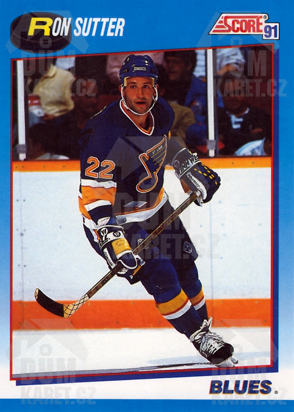Ron Sutter - 1991/92 Score Hockey - Blue - #619