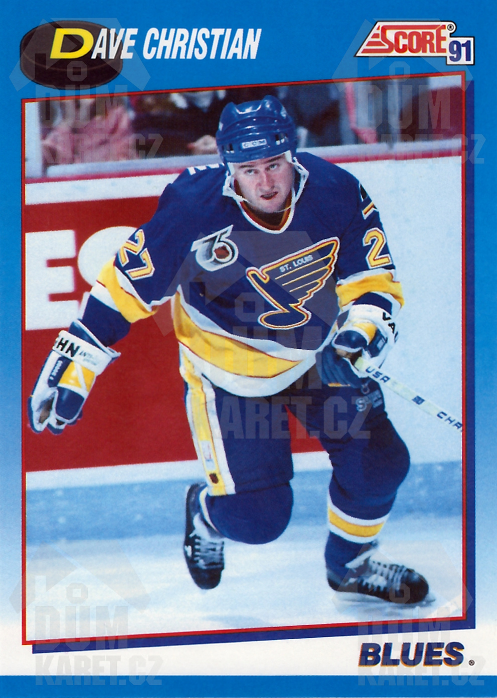 Dave Christian - 1991/92 Score Hockey - Blue - #589