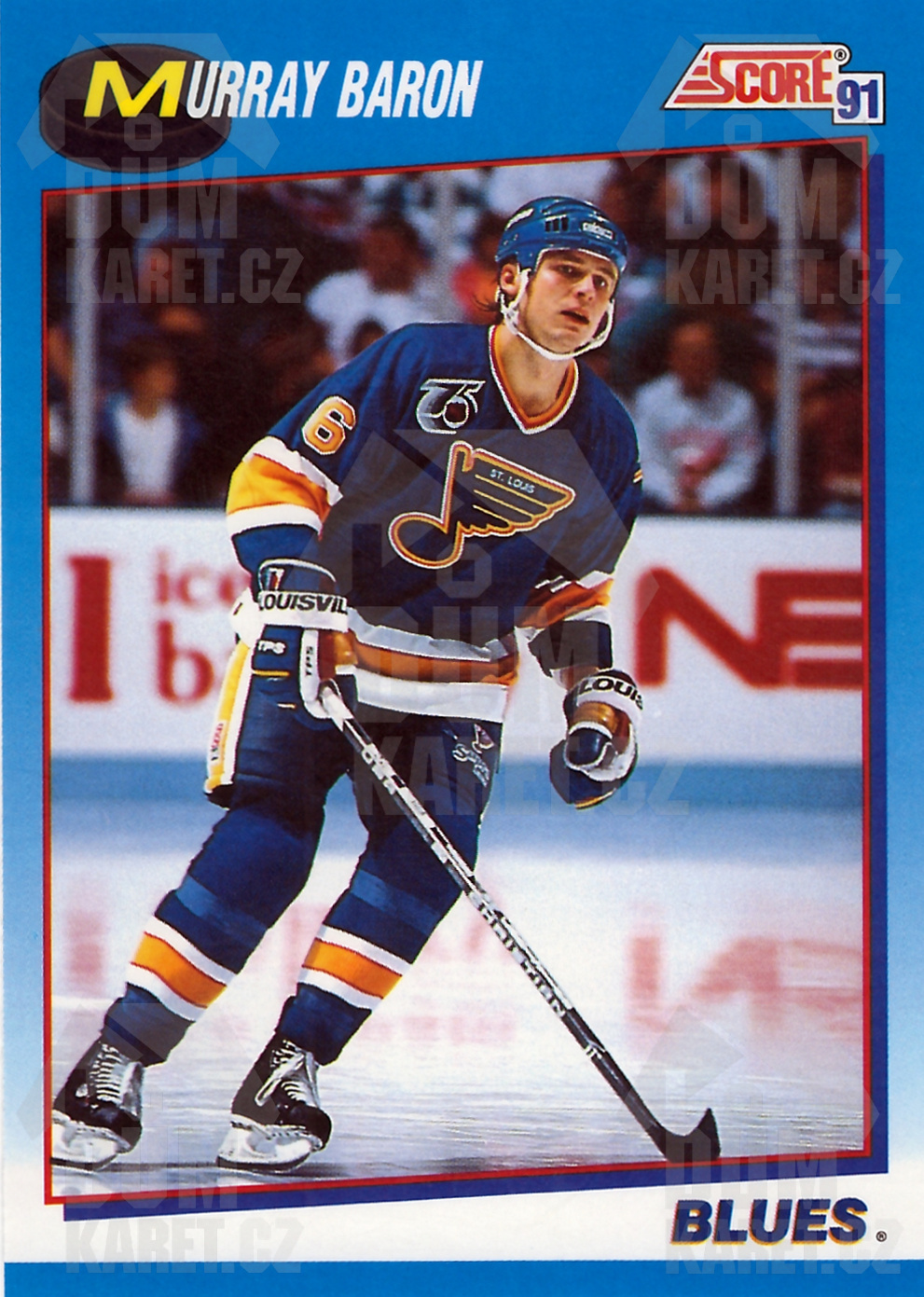 Murray Baron - 1991/92 Score Hockey - Blue - #616