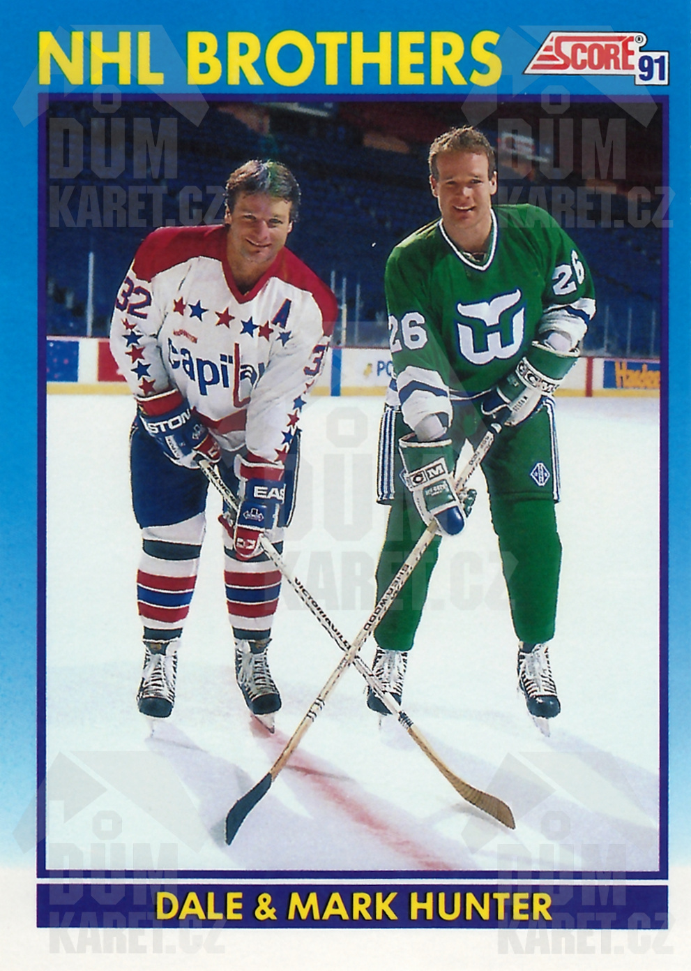 Dale & Mark Hunter - 1991/92 Score Hockey - Red - NHL Brothers - #336
