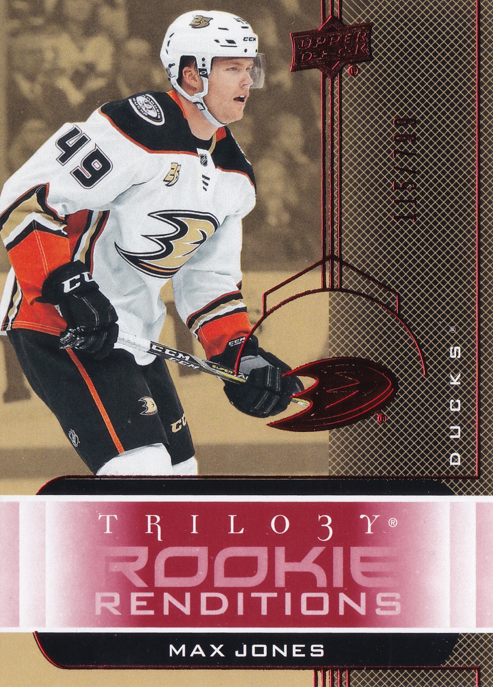 Max Jones - 2019/20 Trilogy Hockey - Rookie Renditions Red /799 - #RR-36