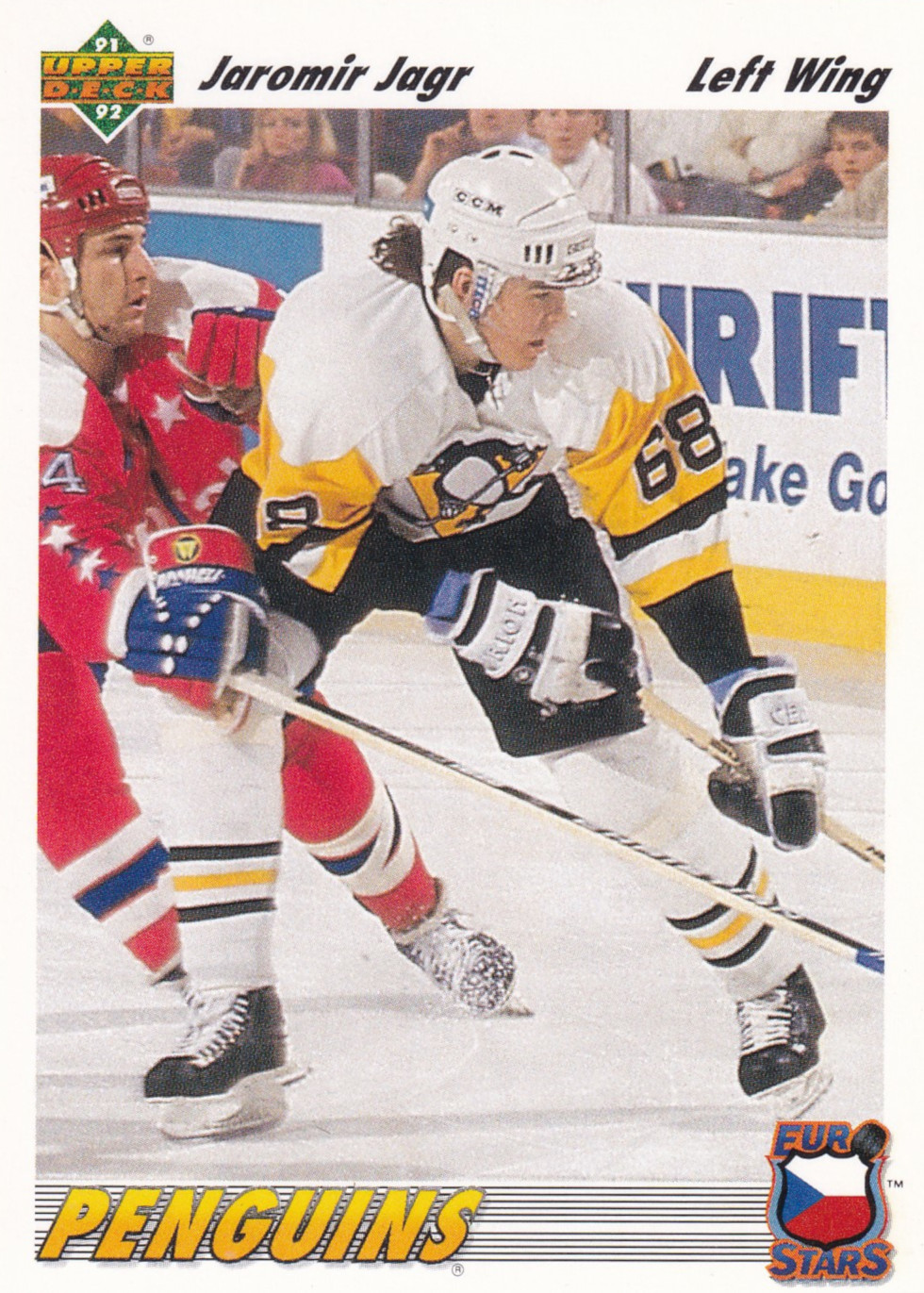Jaromír Jágr - 1991/92 Upper Deck - Euro Stars - #E6
