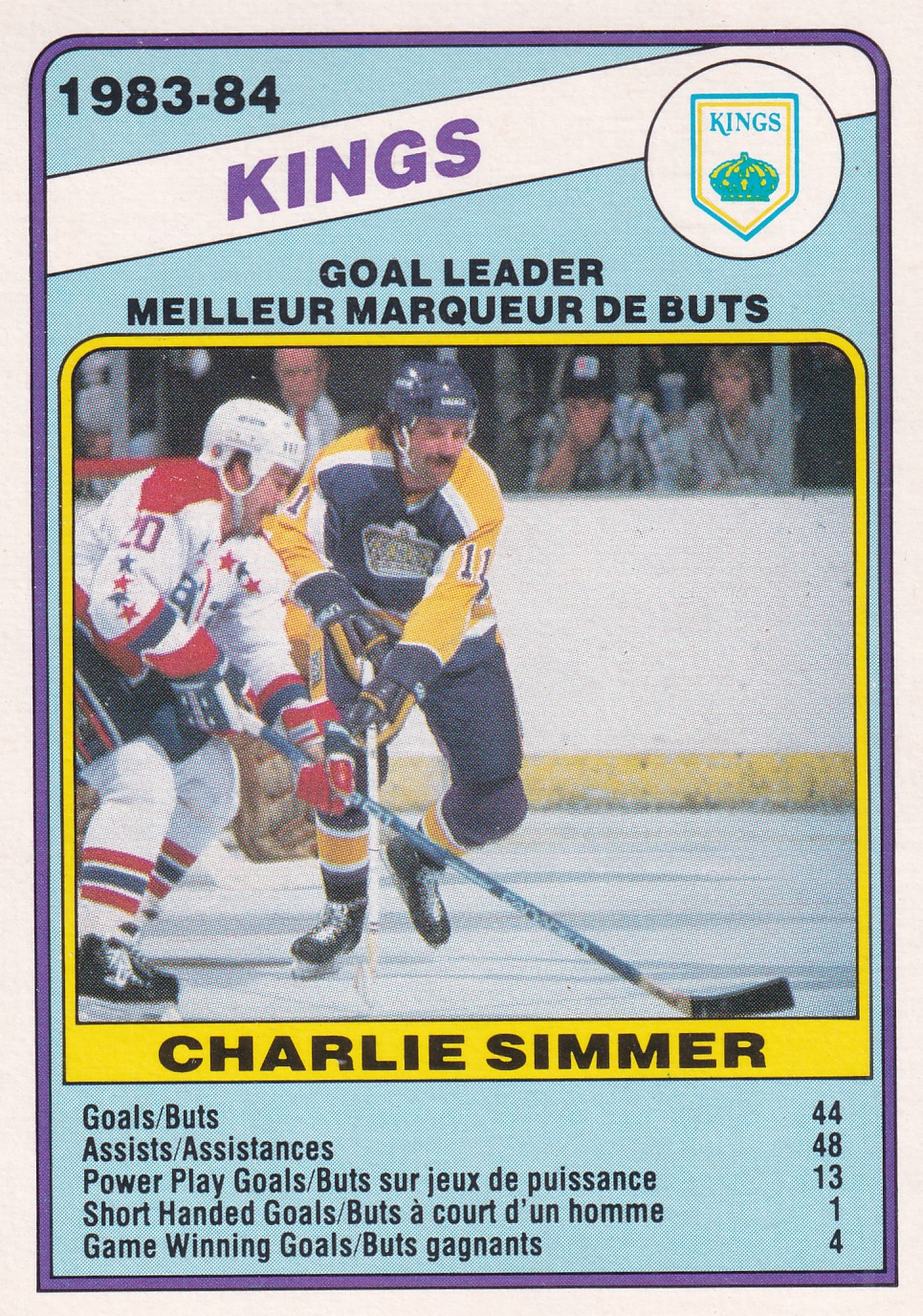 Charlie Simmer - 1983/84 O-Pee-Chee Hockey - Goal Leader - #358