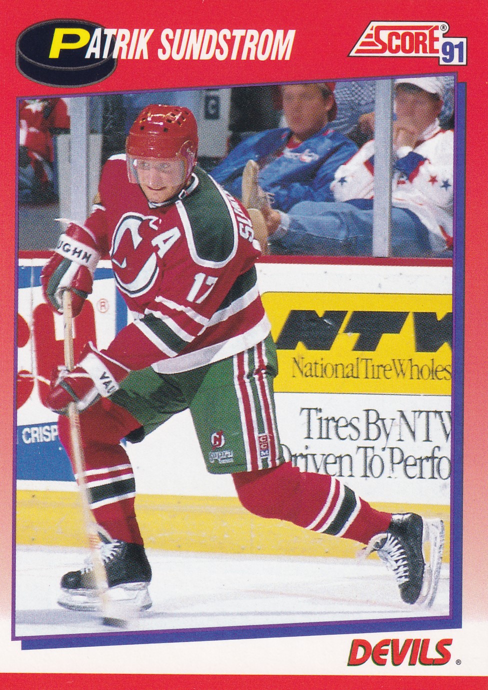 Patrik Sundstrom - 1991/92 Score Hockey - Red - #117