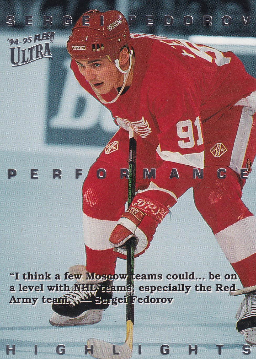 Sergei Fedorov - 1994/95 Fleer Ultra Hockey - Performance Highlights - #3
