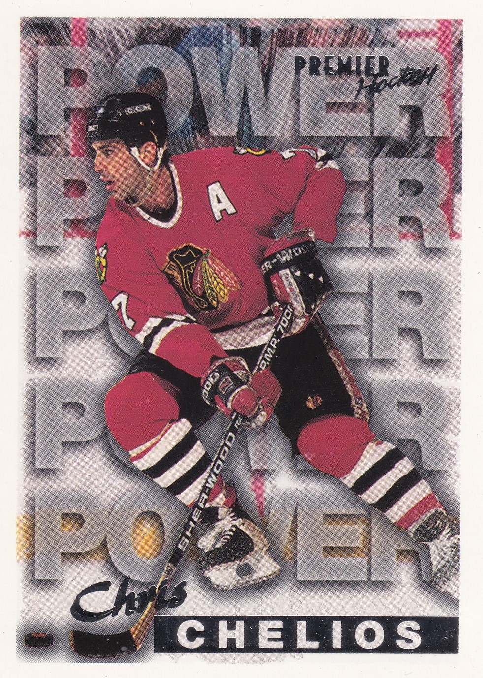 Chris Chelios - 1994/95 Topps Premier Series II. Hockey - Power at the Point - #486