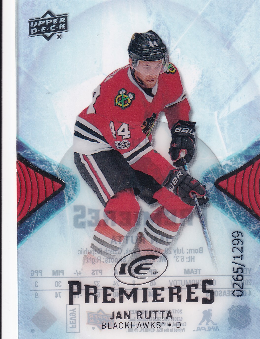 Jan Rutta - 2017/18 UD Ice Hockey - Premieres - #111