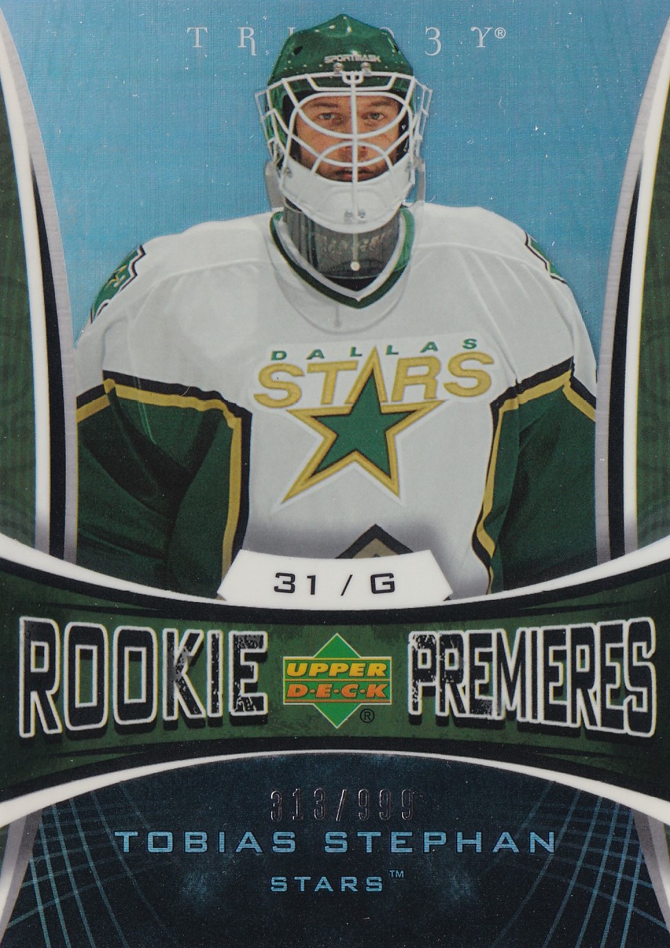 Tobias Stephan - 2007/08 Trilogy Hockey - Rookie Premieres /999 - #141