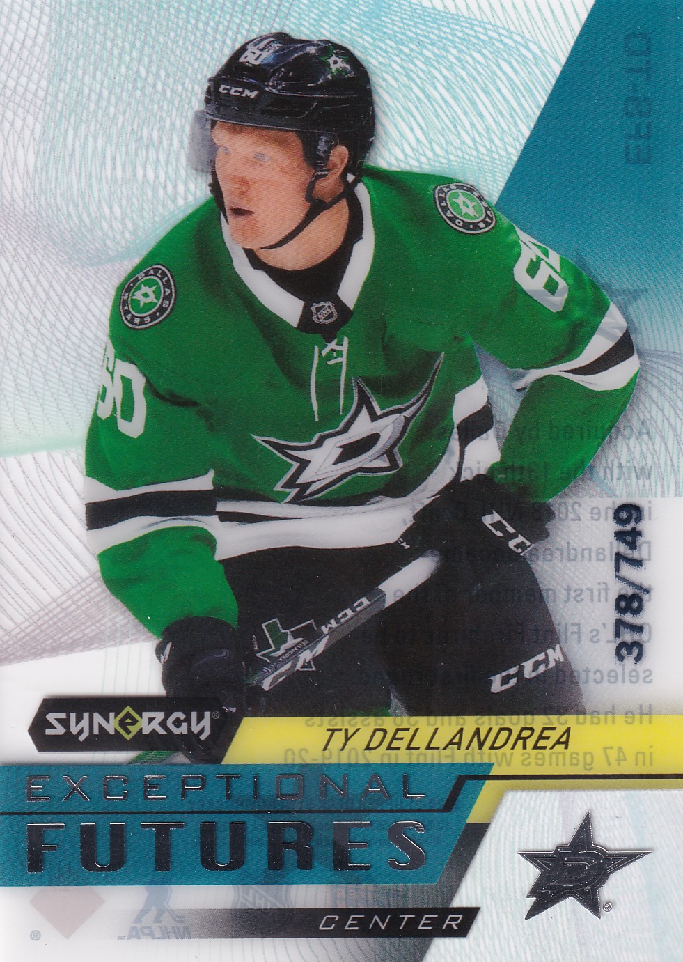 Ty Dellandrea - 2020/21 UD Synergy Hockey - Exceptional Futures - #EFS-TD