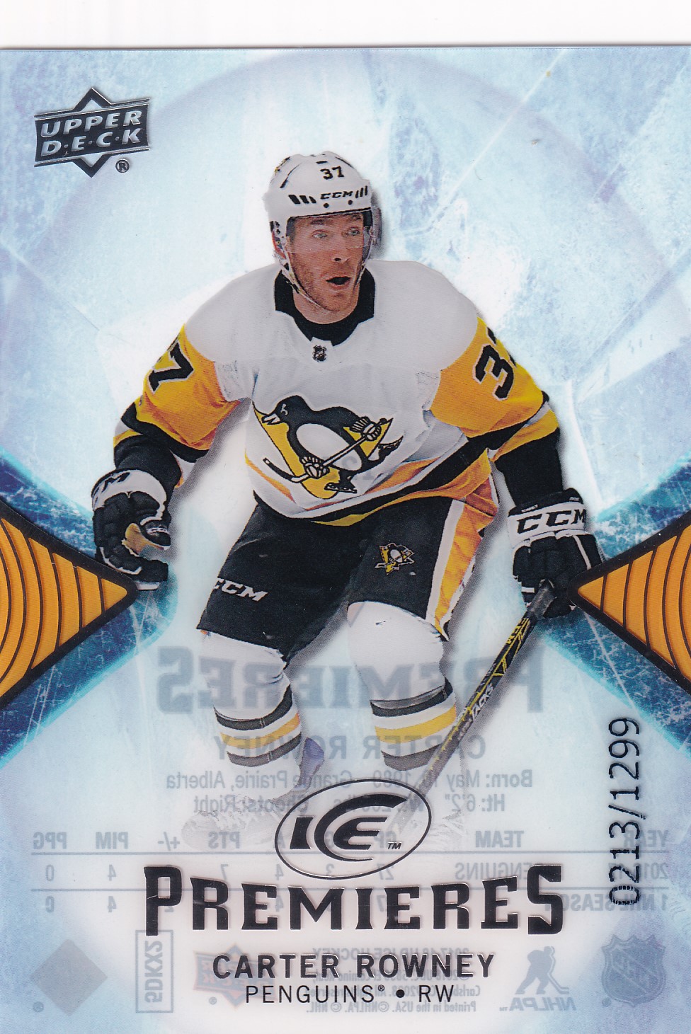 Carter Rowney - 2017/18 UD Ice Hockey - Premieres - #125