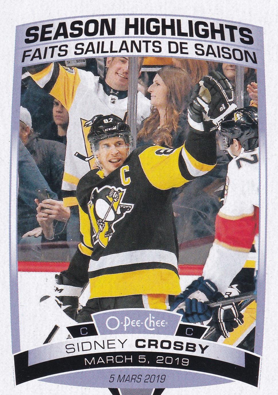 Sidney Crosby - 2019/20 O-Pee-Chee Hockey - Season Highlights - #598